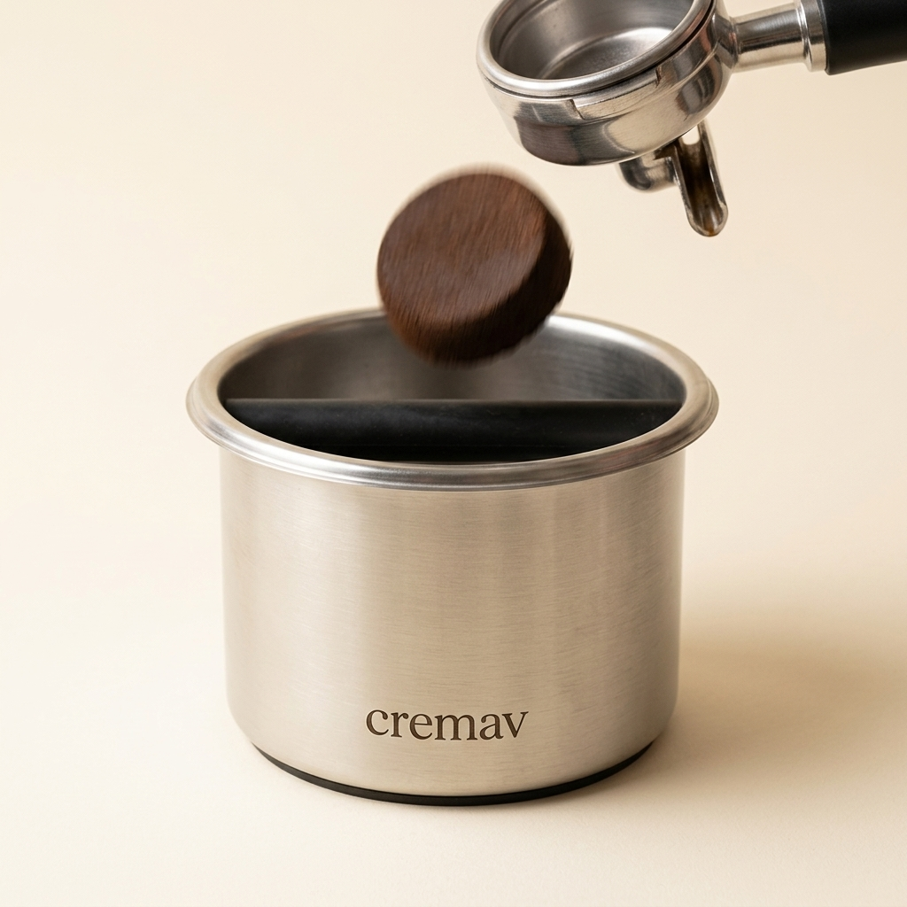cremavo stainless knock box with damped bar, engraved